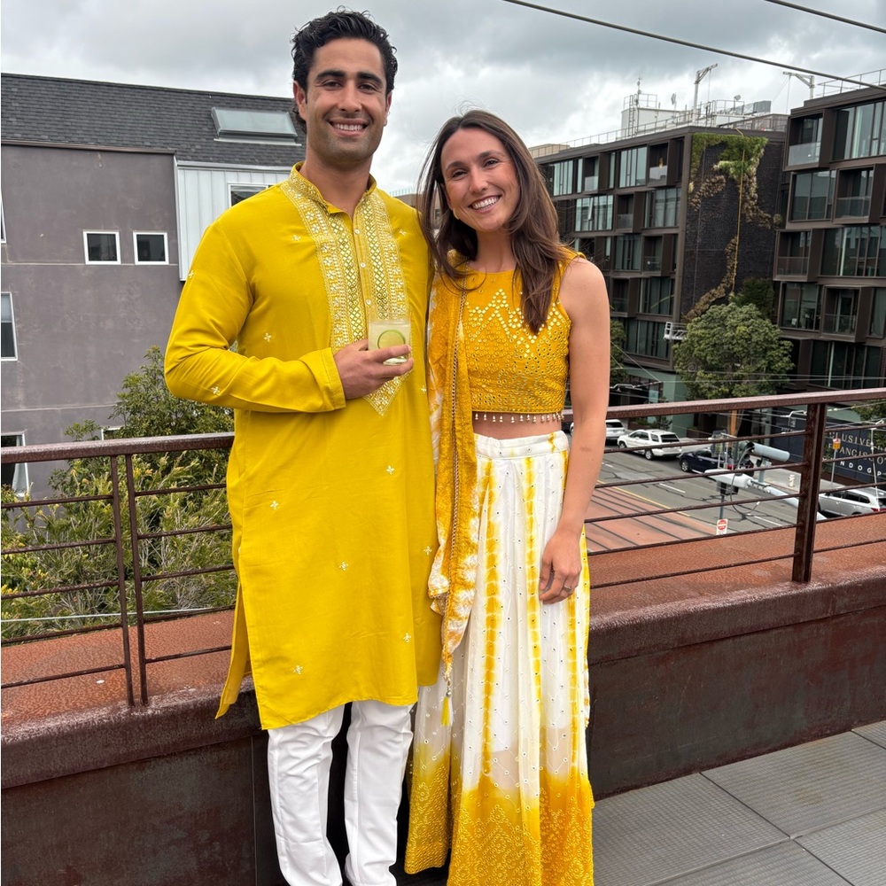 Yellow and White Traditional Lehenga